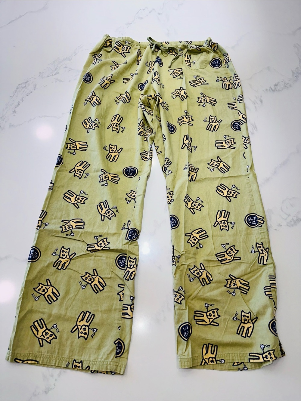 LIFE IS GOOD SIZE XL~WOMEN’S LOUNGE WEAR PANTS DOG WITH MARSHMALLOW PAJAMAS PJS